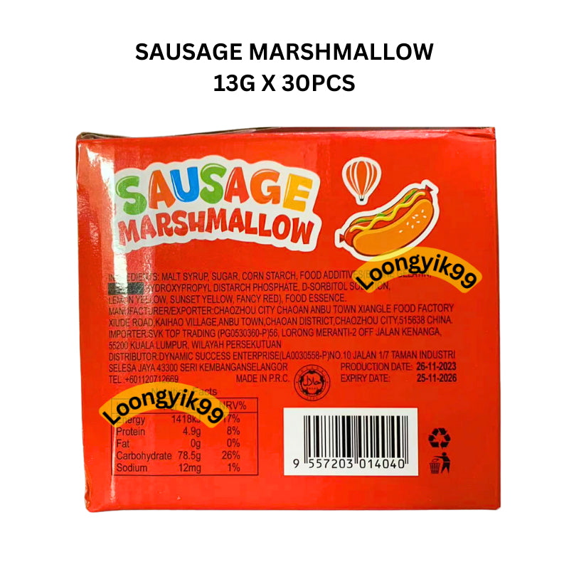 SAUSAGE MARSHMALLOW 13G X 30PCS HALAL