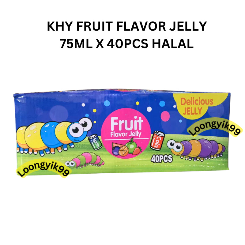 KHY FRUIT FLAVOR JELLY 75ML X 40PCS HALAL CATERPILLAR