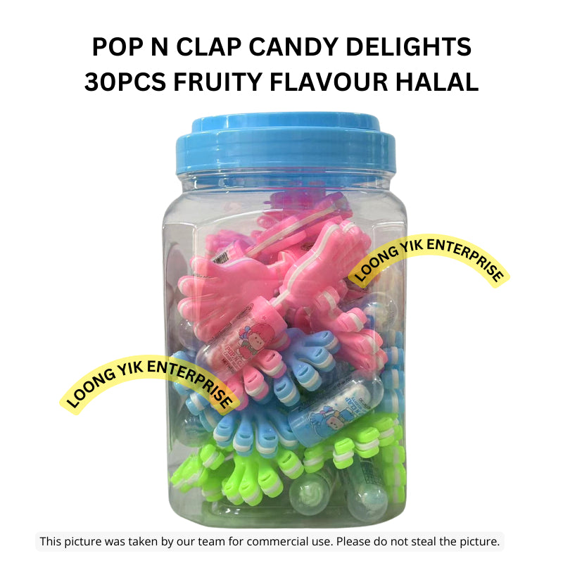 POP N CLAP CANDY DELIGHTS 30PCS FRUITY FLAVOUR HALAL