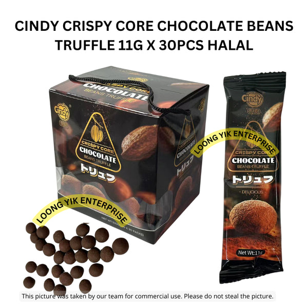 CINDY CRISPY CORE CHOCOLATE BEANS TRUFFLE 11G X 30PCS HALAL