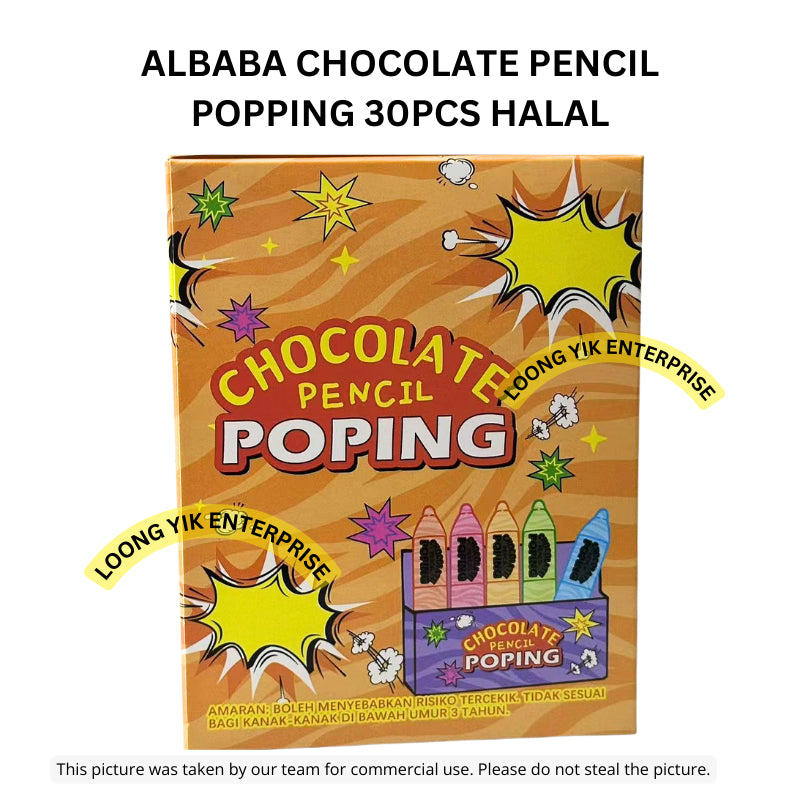 ALBABA CHOCOLATE PENCIL POPPING 30PCS HALAL