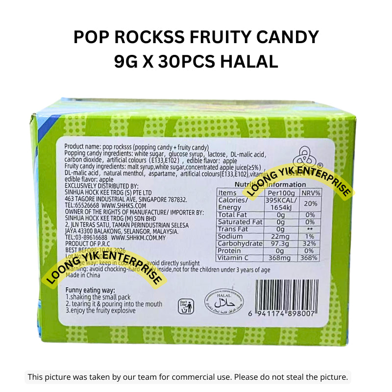 POP ROCKSS FRUITY CANDY 9G X 30PCS HALAL