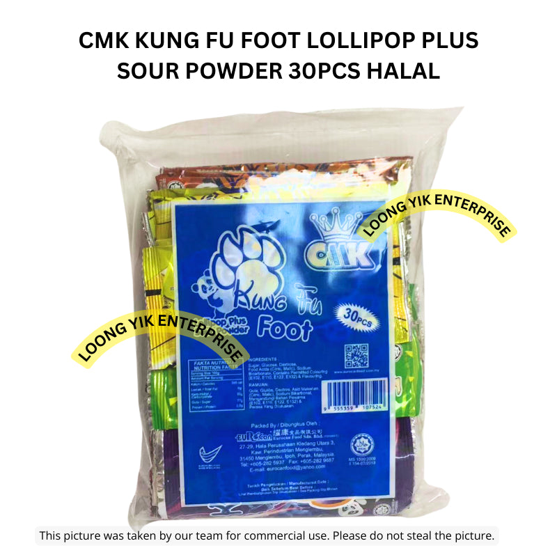 CMK KUNG FU FOOT LOLLIPOP PLUS SOUR POWDER 30PCS HALAL