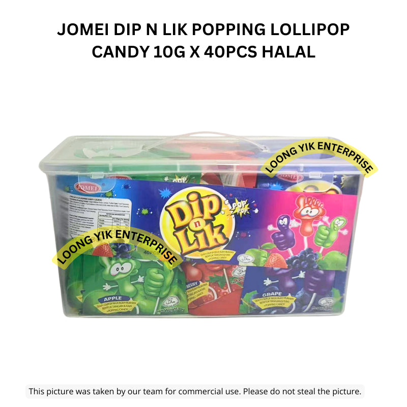 JOMEI DIP N LIK POPPING LOLLIPOP CANDY 10G X 40PCS HALAL