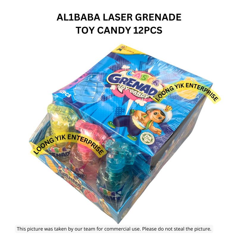 AL1BABA LASER GRENADE TOY CANDY 12PCS