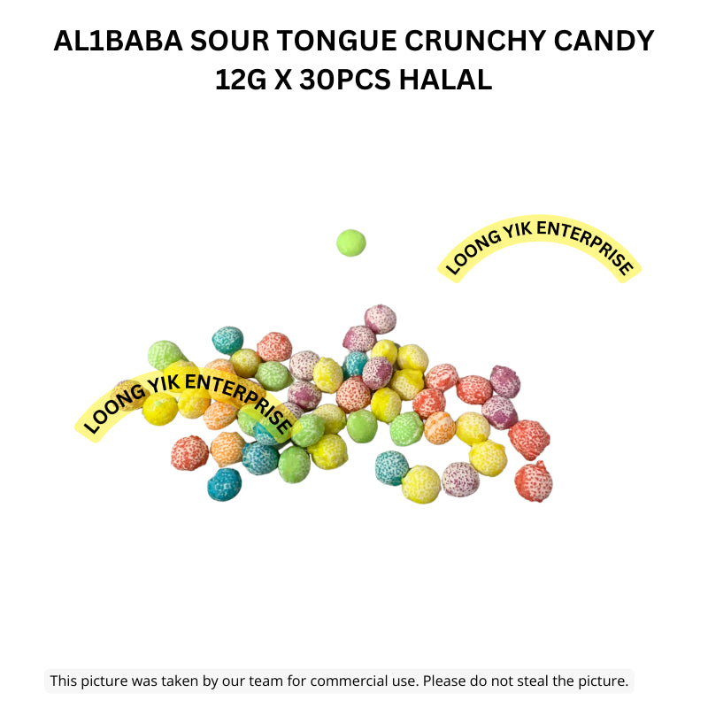 AL1BABA SOUR TONGUE CRUNCHY CANDY 30PCS HALAL