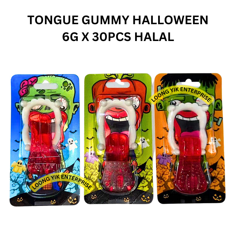 Halloween TONGUE GUMMY FRUIT FUDGE CANDY 6G X 30PCS