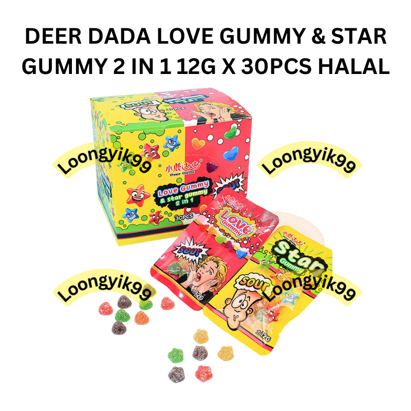 DEER DADA LOVEE GUMMY & STAR GUMMY 2 IN 1 12G X 30PCS HALAL