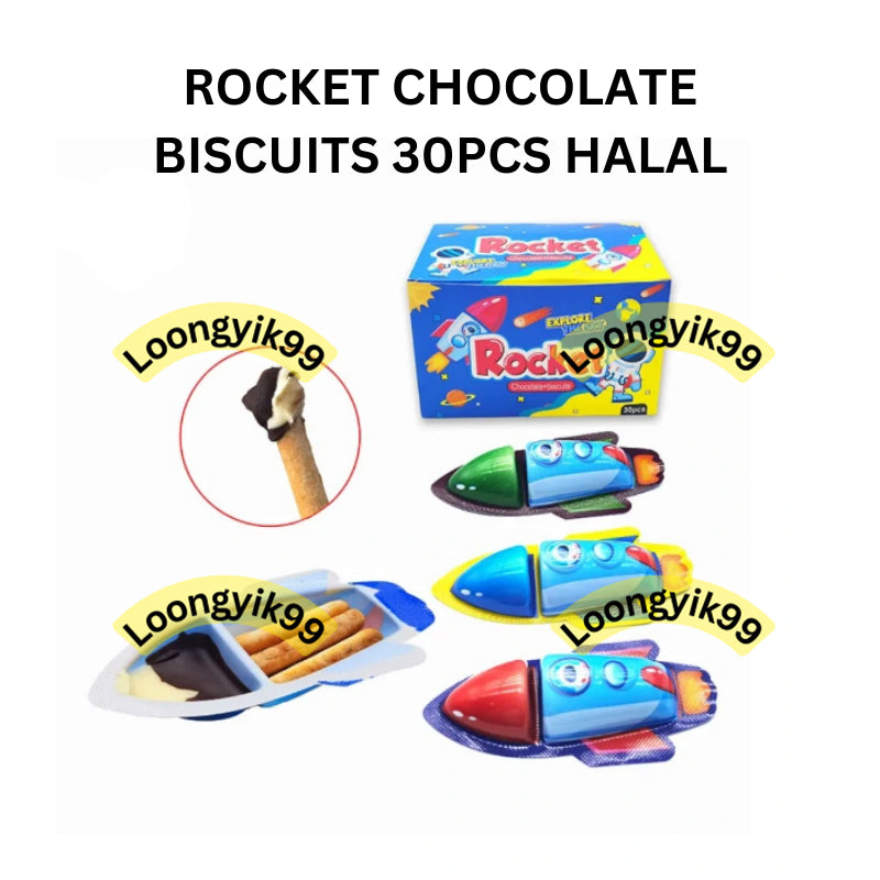 ROCKET CHOCOLATE BISCUITS 30PCS HALAL