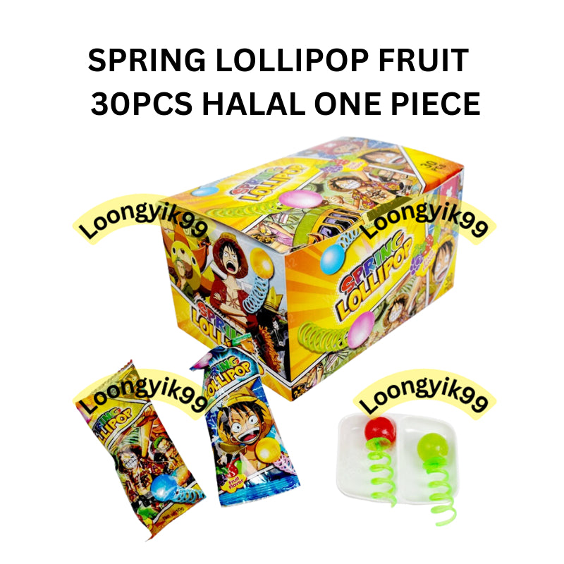 SPRING LOLLIPOP FRUIT FLAVOR 30PCS HALAL ONE PIECE