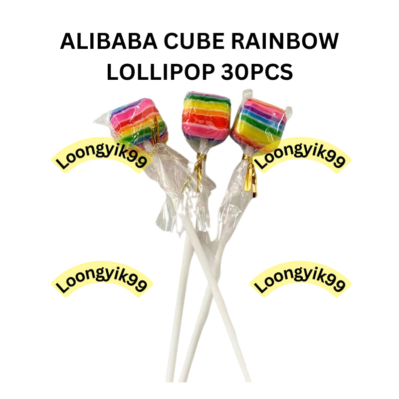 ALIBABA CUBE RAINBOW LOLLIPOP 30PCS HALAL