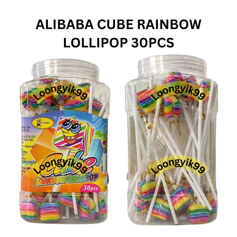 ALIBABA CUBE RAINBOW LOLLIPOP 30PCS HALAL