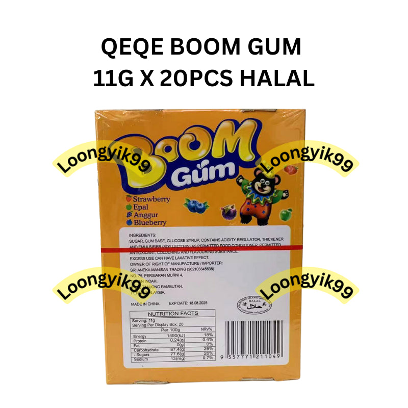 QEQE BOOM GUM 11G X 20PCS HALAL