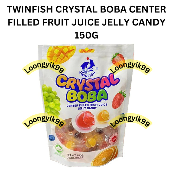 TWINFISH CRYSTAL BOBA CENTER FILLED FRUIT JUICE JELLY CANDY 150G