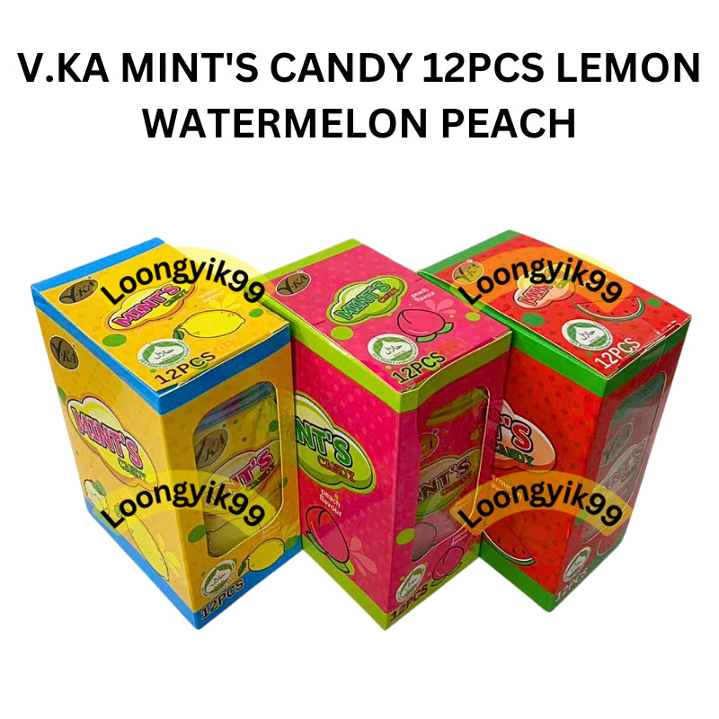 V.KA MINT'S CANDY 12PCS LEMON WATERMELON PEACH