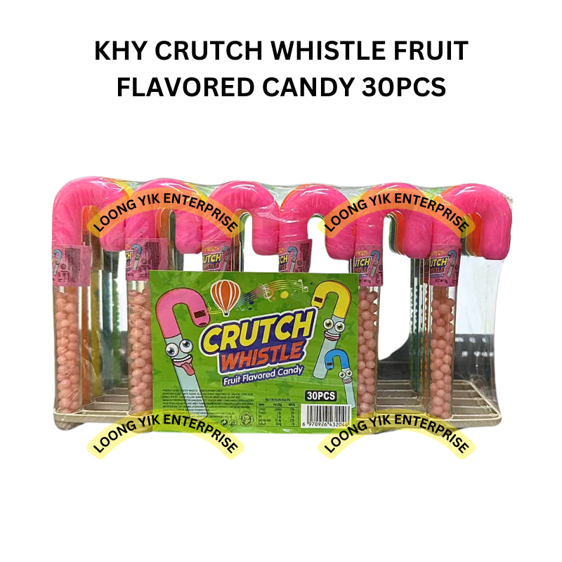 KHY CRUTCH WHISTLE FRUIT FLAVORED CANDY 30PCS HALAL