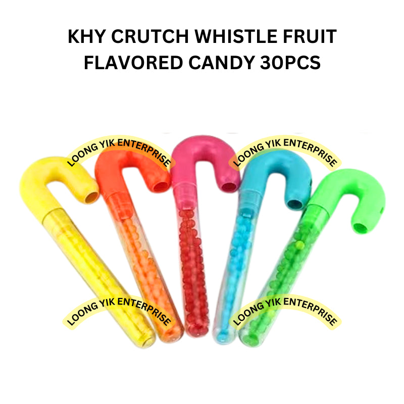 KHY CRUTCH WHISTLE FRUIT FLAVORED CANDY 30PCS HALAL