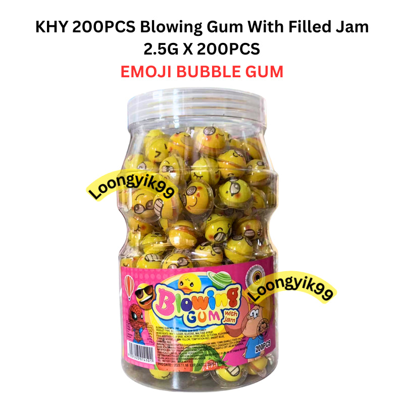 KHY 200PCS Blowing Gum With Filled Jam BUBBLE GUM CANDY GULA GETAH 2.5G X 200PCS HALAL