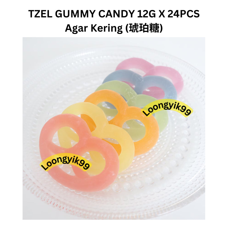 TZEL GUMMY CANDY 12G X 24PCS FRUITY FLAVOR HALAL 琥珀糖