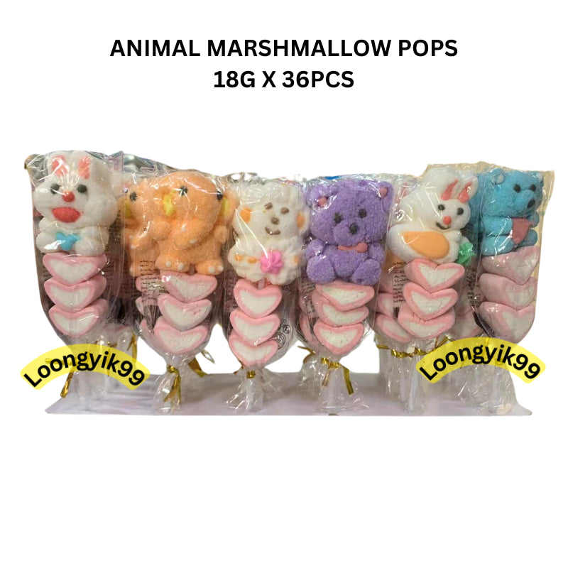 ANIMAL MARSHMALLOW POPS 18G X 36PCS HALAL