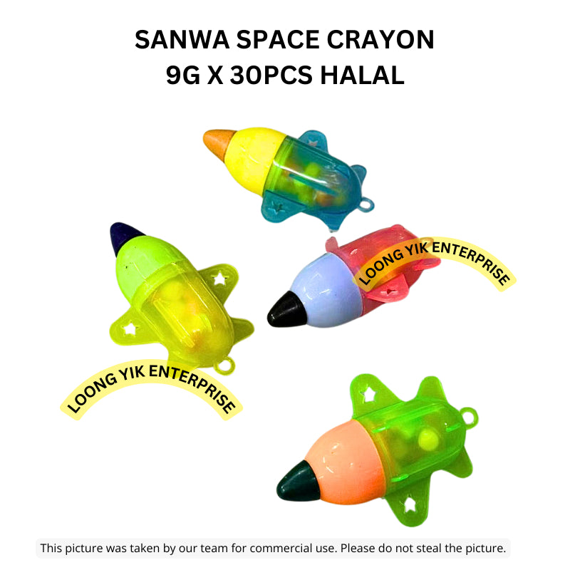 SANWA SPACE CRAYON CANDY 9G X 30PCS HALAL