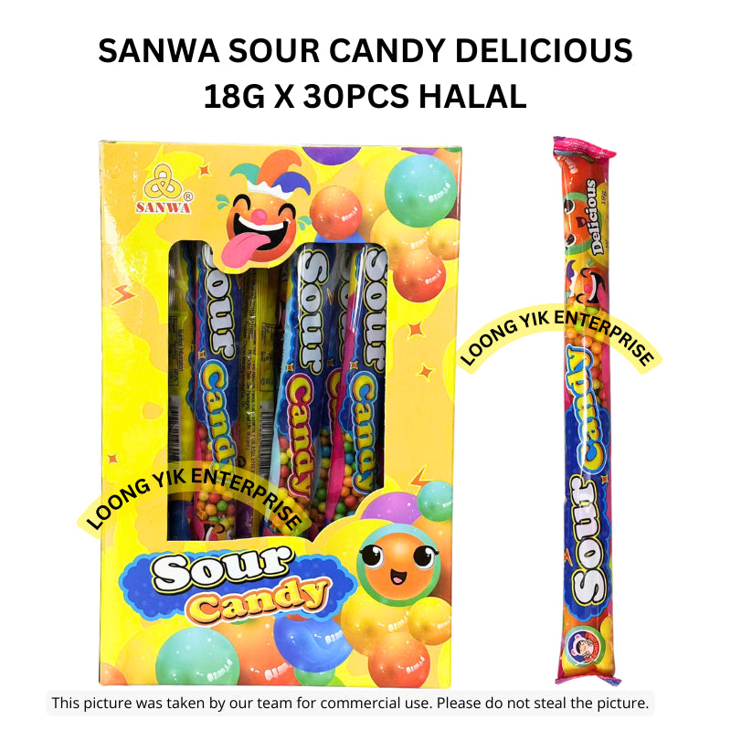 SANWA SOUR CANDY DELICIOUS 18G X 30PCS HALAL