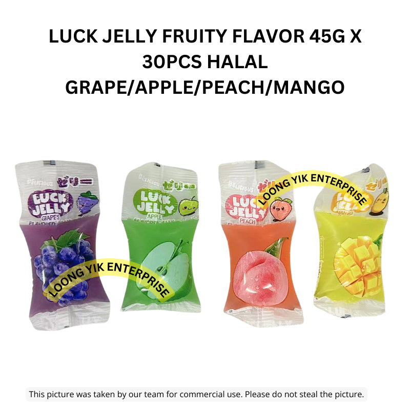 LUCK JELLY FRUITY FLAVOR 45G X 30PCS HALAL