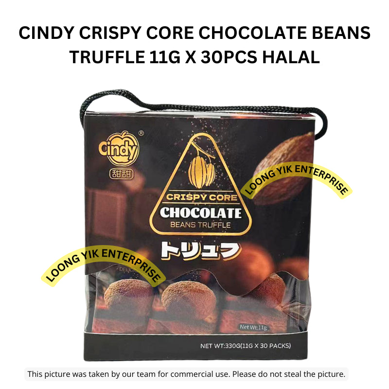 CINDY CRISPY CORE CHOCOLATE BEANS TRUFFLE 11G X 30PCS HALAL