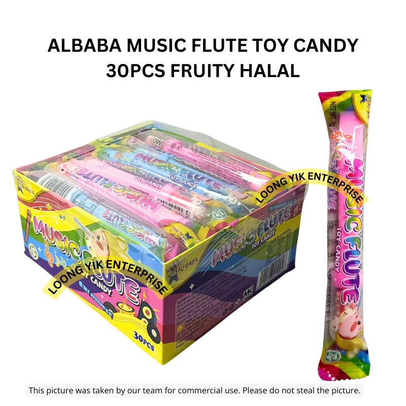 ALBABA MUSIC FLUTE TOY CANDY 30PCS FRUITY HALAL