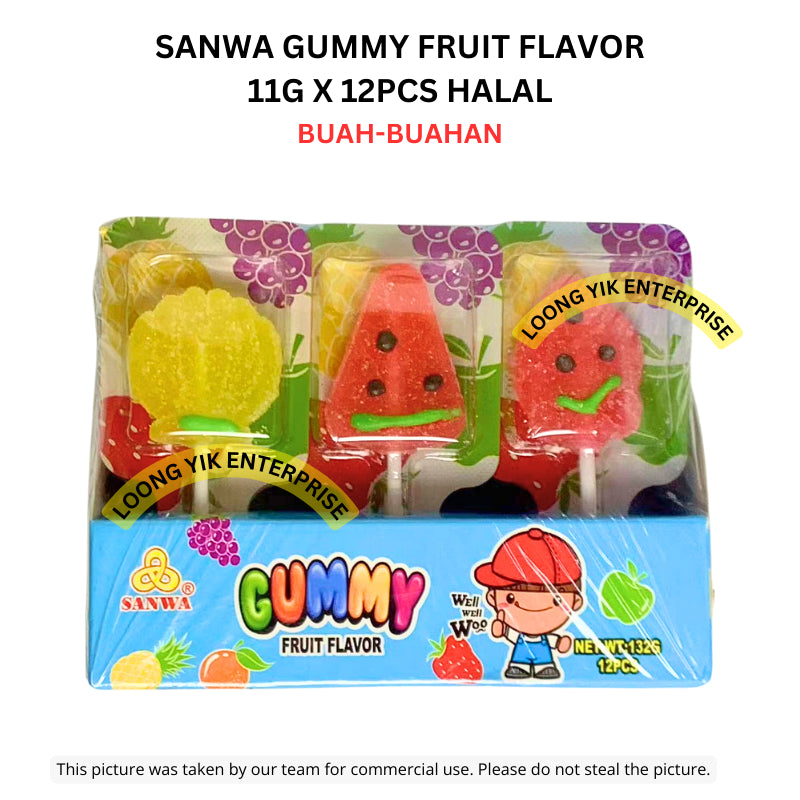 SANWA GUMMY FRUIT FLAVOR 11G X 12PCS HALAL ICE CREAM, BUAH-BUAHAN, ANIMAL & PAW, WINDMILL