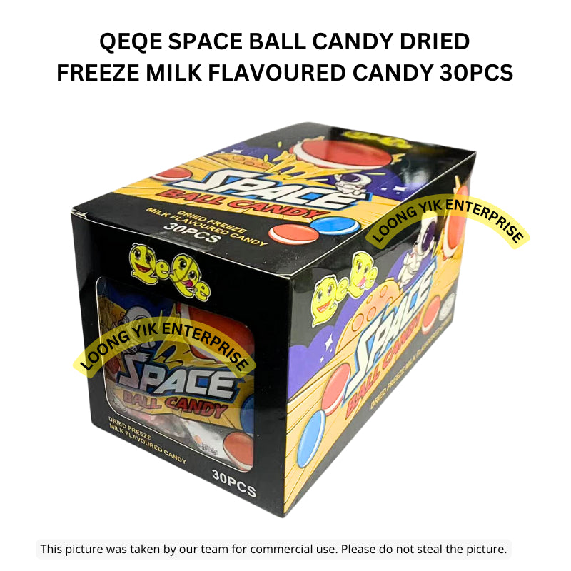 QEQE SPACE BALL CANDY DRIED FREEZE MILK FLAVOURED CANDY 30PCS