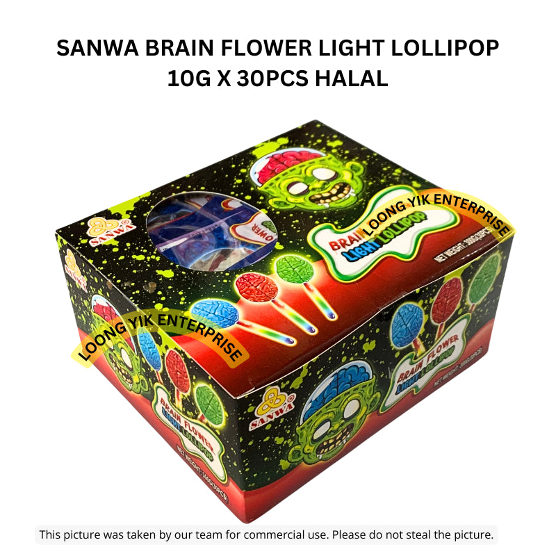 SANWA BRAIN FLOWER LIGHT LOLLIPOP 10G X 30PCS HALAL