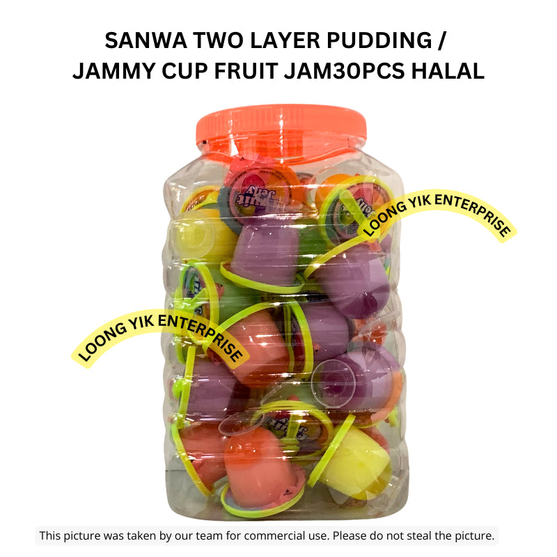 SANWA TWO LAYER PUDDING / JAMMY CUP FRUIT JAM30PCS HALAL