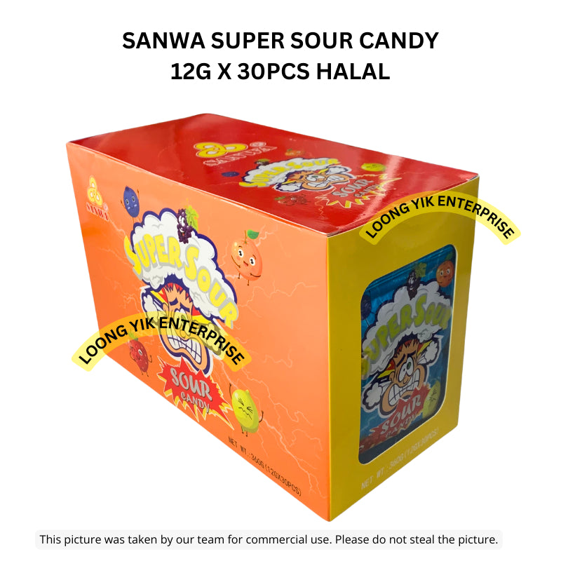 SANWA SUPER SOUR CANDY 12G X 30PCS HALAL