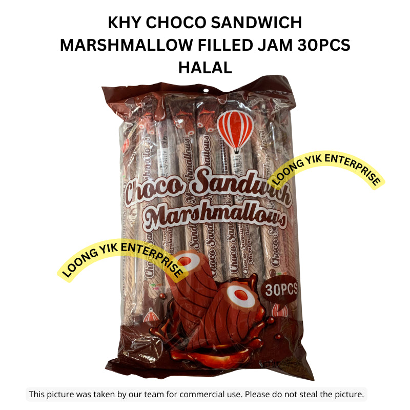 KHY CHOCO SANDWICH MARSHMALLOW FILLED JAM 30PCS HALAL