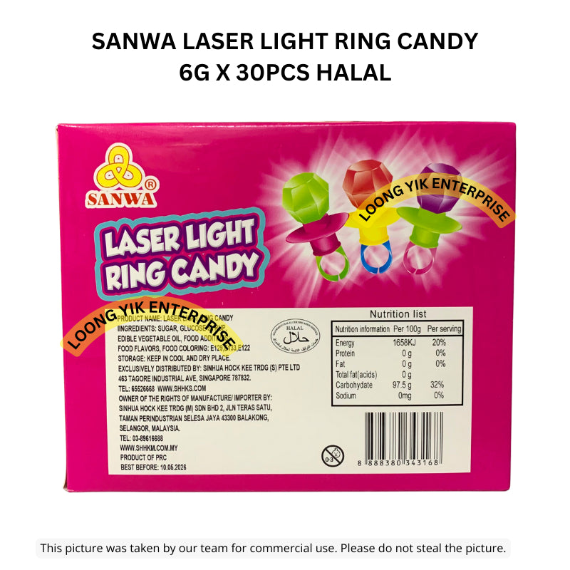 SANWA LASER LIGHT RING CANDY 30PCS HALAL