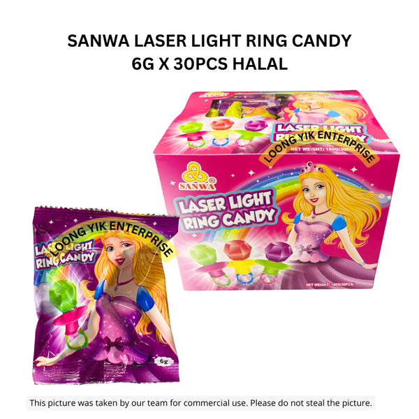 SANWA LASER LIGHT RING CANDY 30PCS HALAL