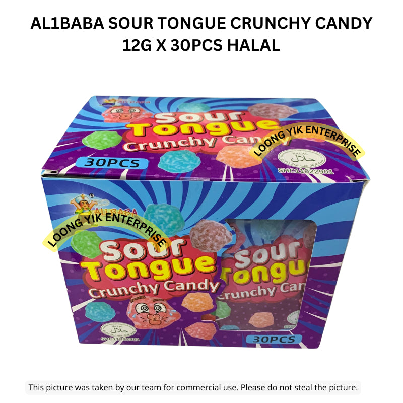 AL1BABA SOUR TONGUE CRUNCHY CANDY 30PCS HALAL