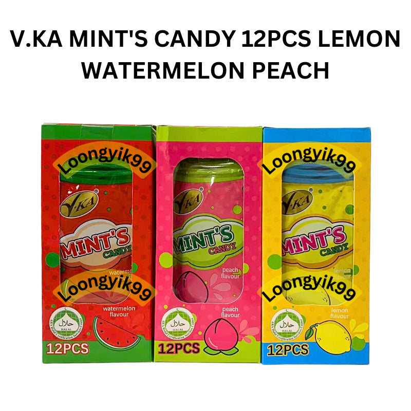 V.KA MINT'S CANDY 12PCS LEMON WATERMELON PEACH