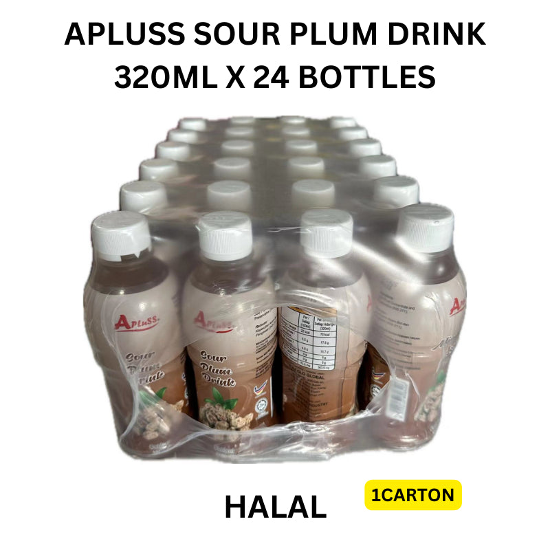 LY99 APLUSS SOUR PLUM DRINK 320ML X 24 BOTTLES HALAL