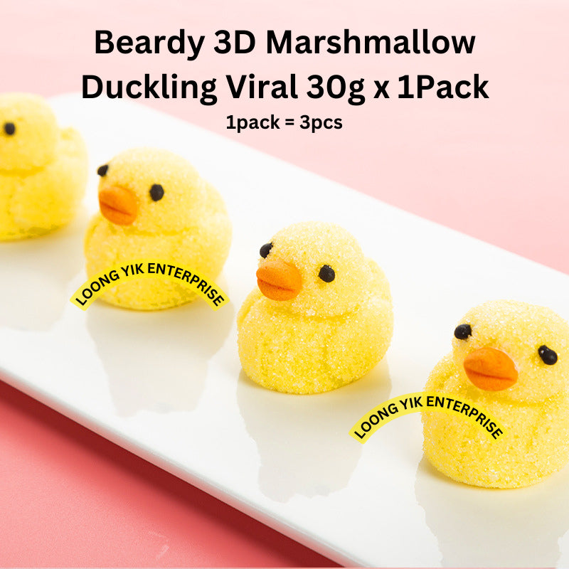 Beardy 3D Marshmallow Duckling 30g x 12packs Halal Viral Candy Peeps