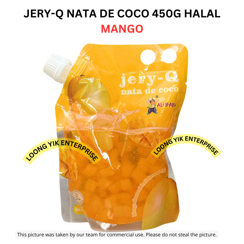 JERY-Q NATA DE COCO 450G GRAPE/MANGO/STRAWBERRY/LITCHEE HALAL