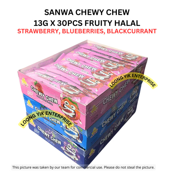 SANWA CHEWY CHEW 13G X 30PCS FRUITY HALAL