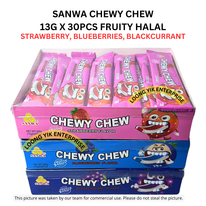 SANWA CHEWY CHEW 13G X 30PCS FRUITY HALAL