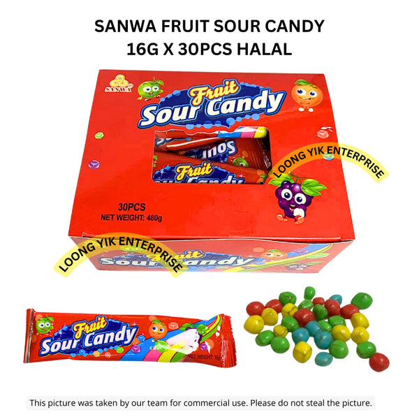 SANWA FRUIT SOUR CANDY 16G X 30PCS HALAL