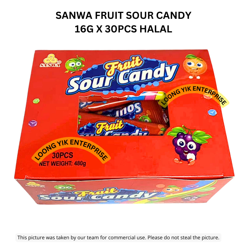 SANWA FRUIT SOUR CANDY 16G X 30PCS HALAL