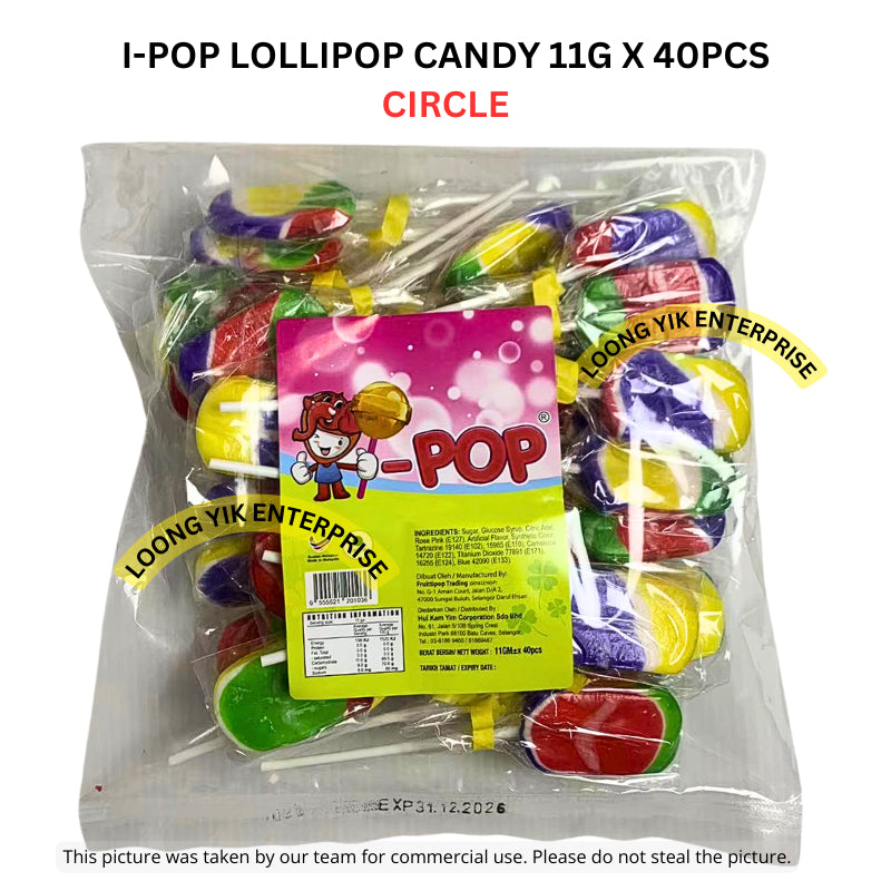 I-POP LOLLIPOP CANDY 11G X 40PCS CIRCLE, STAR, LOVE