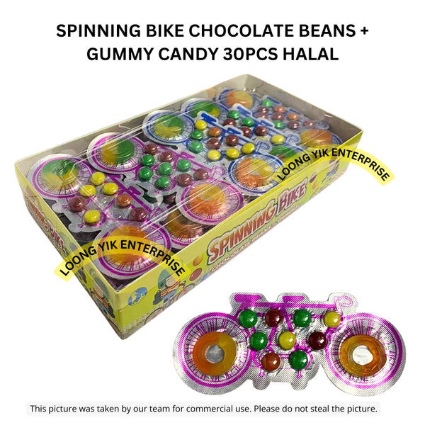 SPINNING BIKE CHOCOLATE BEANS + GUMMY CANDY 30PCS HALAL