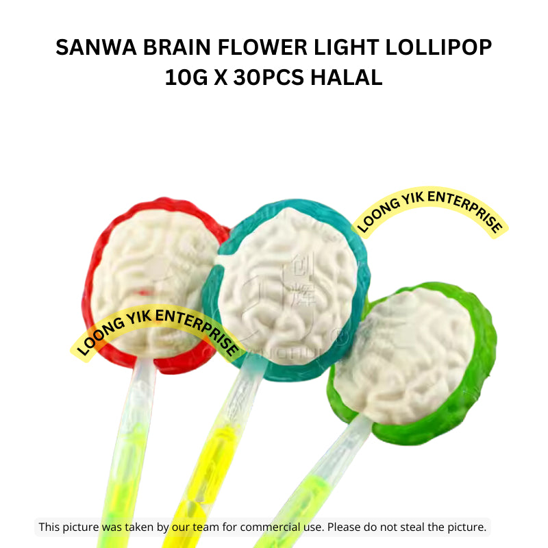 SANWA BRAIN FLOWER LIGHT LOLLIPOP 10G X 30PCS HALAL