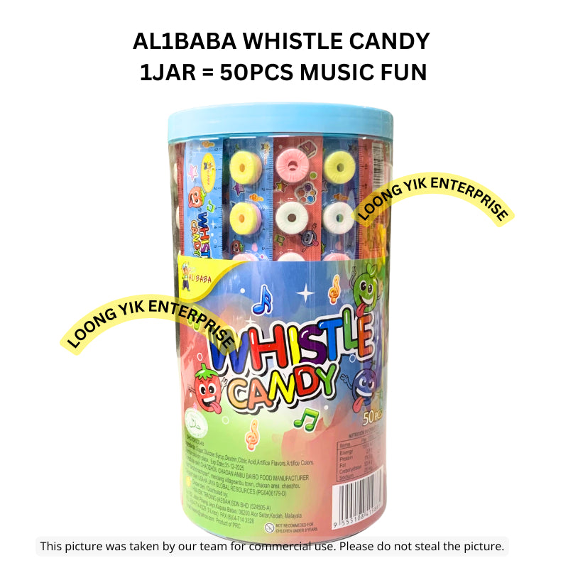 AL1BABA WHISTLE CANDY 50PCS MUSIC FUN